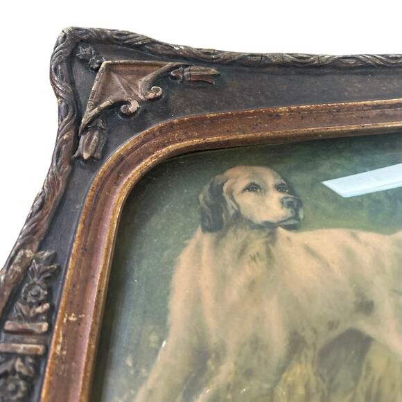 Hunting Birding Dogs Print in Antique Convex Frame Sporting Art - Picture 10 of 16